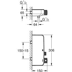 Thermostatic mixer tap for shower Grohtherm SmartControl 1/2