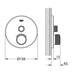 Built-in thermostat for shower Grohtherm SmartControl 29118000