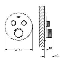 Термостат за вграждане за вана/душ Grohtherm SmartControl 29119DL0