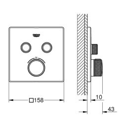 Built-in thermostat for bath/shower Grohtherm SmartControl 29124000