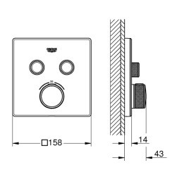 Built-in thermostat for bath/shower Grohtherm SmartControl 29156LS0