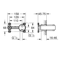 Built-in body for single-lever mixer 23571000