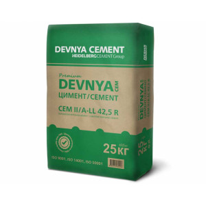 Limestone portland cement DEVNYA Premium CEM II/ A-LL 42,5 R , 25 kg.