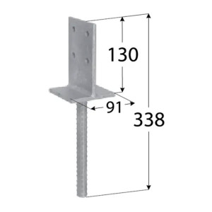 Вътрешна основа за греда PSW 90  , 90x130x8 mm