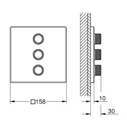 Вентил троен за вграждане външна част Grohtherm SmartControl 29127000