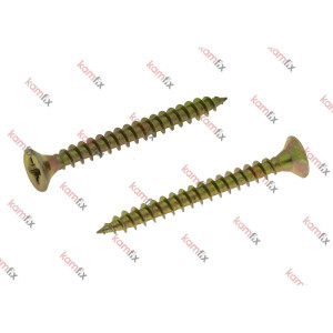 Chipboard screw with reinforced head , yellow Zn, 4.0x30/1000 pcs.