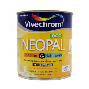 Водоразтворима боя за мокри помещения NEOPAL KITCHEN&BATHROOM ECO 30 , База D , 970 мл.