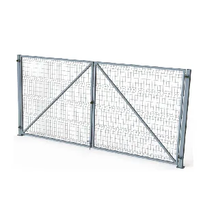 Врата двойна H150х400 , поцинкована , отваряне навън