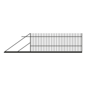 Door sliding left Sindrel 2, 2.00 m. / 4.00 m., RAL 9005