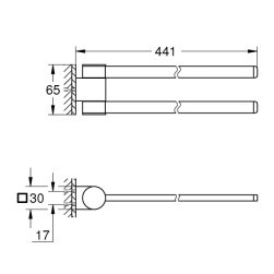 Towel hanger, two arms Selection 41063AL0