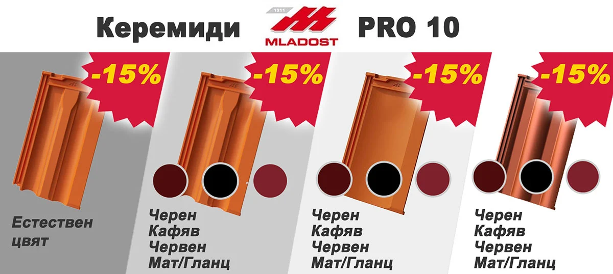 Керемиди MLADOST PRO 10 с 15% отстъпка